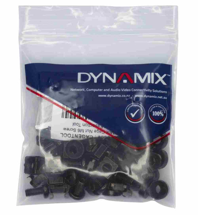 Cage Nut and Screw M6x15mm 3pc Black & Tool (Bag 30)