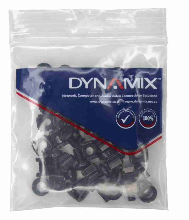 Cage Nut and Screw M6x15mm 3pc Black(Bag 30)