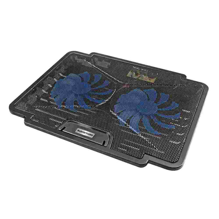 Promate Laptop Cooling Pad Height Adj 2x Fans Black