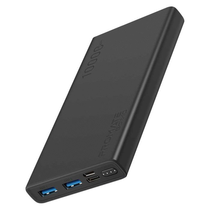 Promate Power Bank 10000mAh Smart Charging 2x USB Out Black