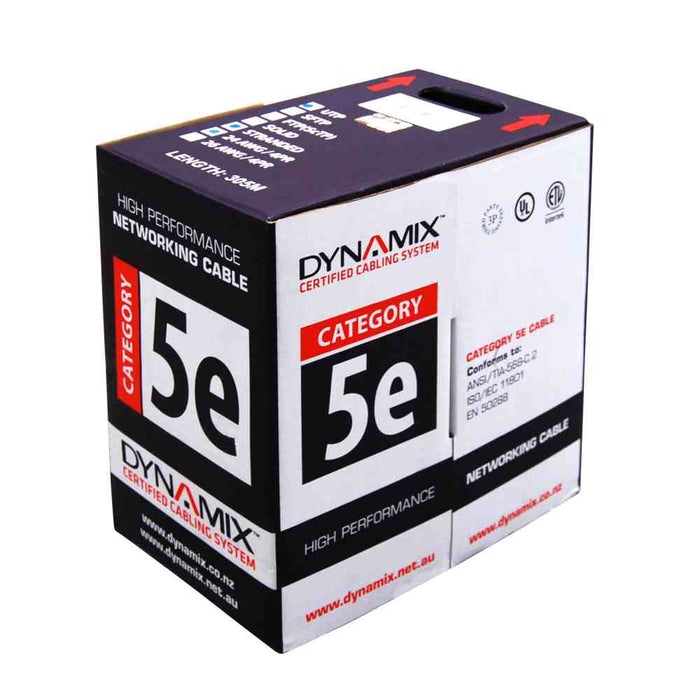 Cable Cat5e Solid UTP 4pr 100MHz Yellow 305m (Metre)