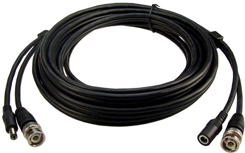 Lead BNC Male to Male 30m + 3.5mm Power 75Ohm Coax