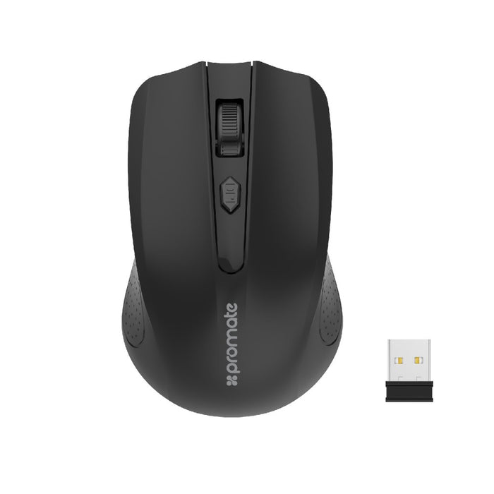 Promate Mouse Optical Wireless USB 2.4Ghz Auto Sleep 10m Blk
