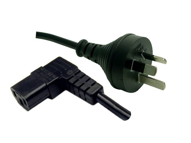 Power Cord 3m Black 3Pin Plug to Right Angled IEC Conn