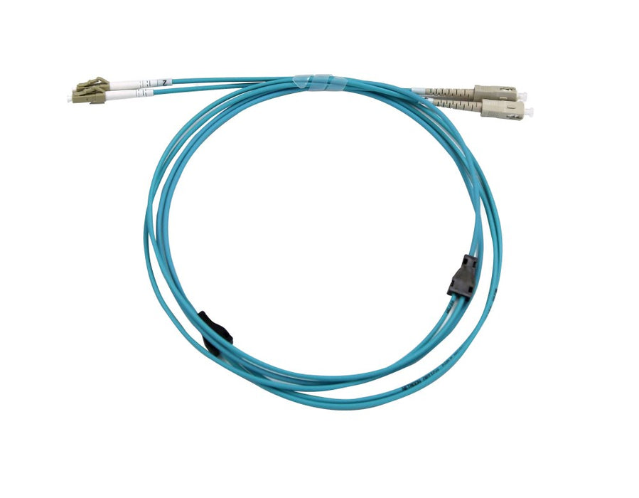 Fibre Patch Lead LC-LC OM3 Armoured Duplex MM 5m Aqua