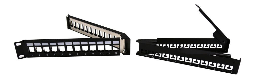 Patch Panel 19in 24Port Angled Unloaded Foldable