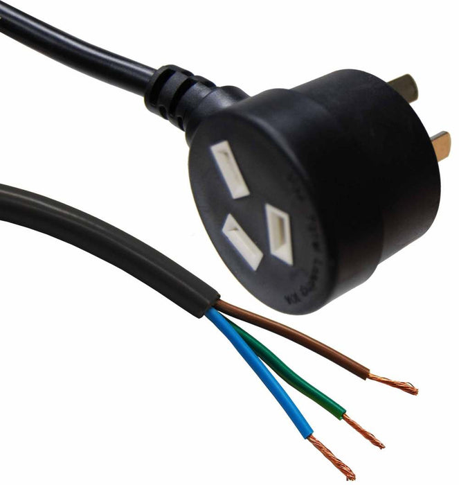 Cord Set 3m Black 1.5mm 3c PVC Flex 3Pin BE Plug