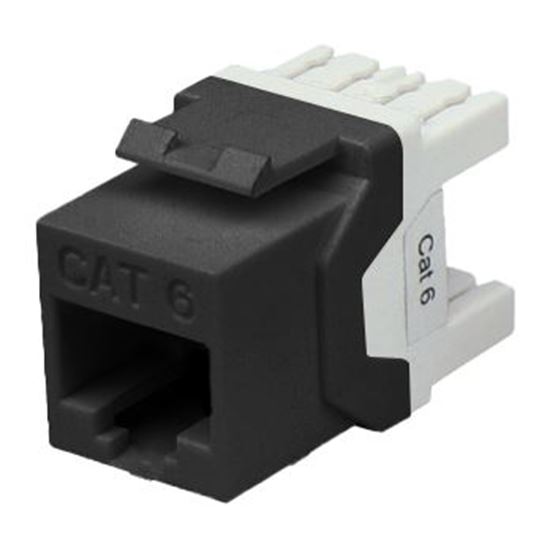 Keystone Jack RJ45 Cat6 180Deg for 110 Faceplate Black V2