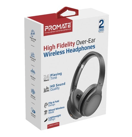 Promate Headphones Bluetooth Hi-Fi Stereo Deep Base Black