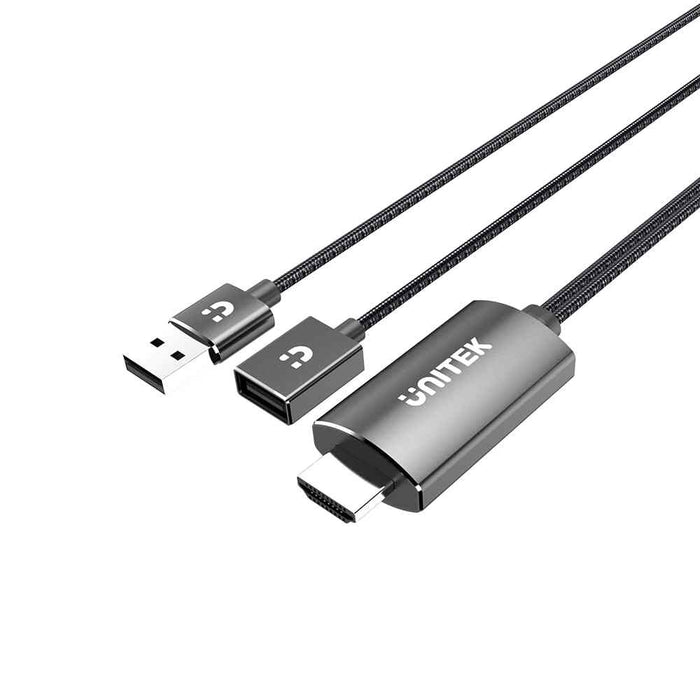 Unitek HDMI Conversion Lead USB-C & Lightning 1m Grey