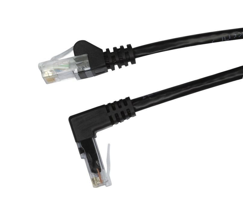 Patch Lead Cat6 UTP TypeA Right Angle 1m Black