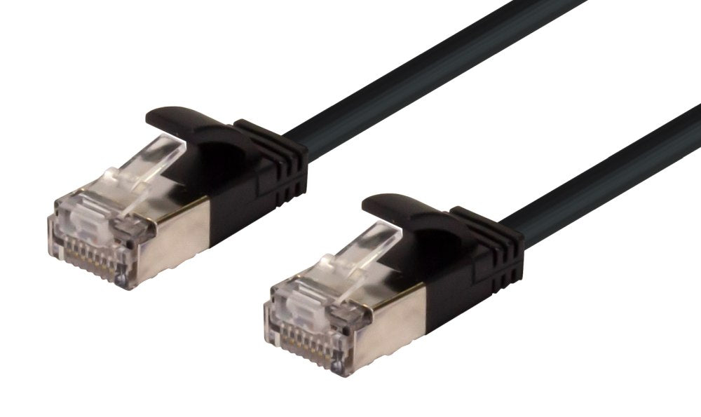 Patch Lead Cat6a 10G S/FTP 2m Black Ultra-Slim