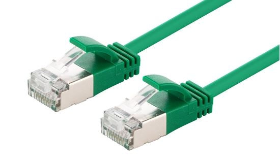 Patch Lead Cat6a 10G S/FTP 2m Green Ultra-Slim