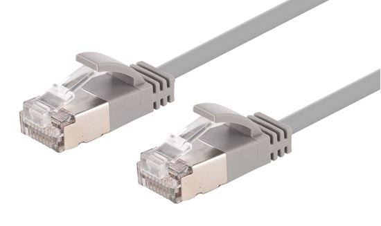Patch Lead Cat6a 10G S/FTP 0.75m Grey Ultra-Slim