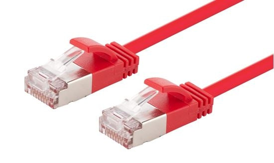Patch Lead Cat6a 10G S/FTP 0.5m Red Ultra-Slim