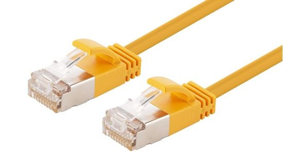 Patch Lead Cat6a 10G S/FTP 1m Yellow Ultra-Slim