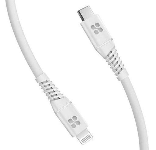 Promate USB-C to Lightning Charge & Sync Cable 1.2m White