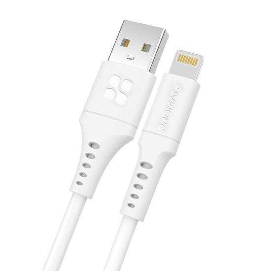 Promate USB-A to Lightning Data & Charge Cable 1.2m White