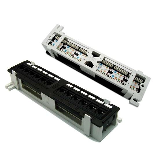 Mini Patch Panel 12Port Cat6 Black