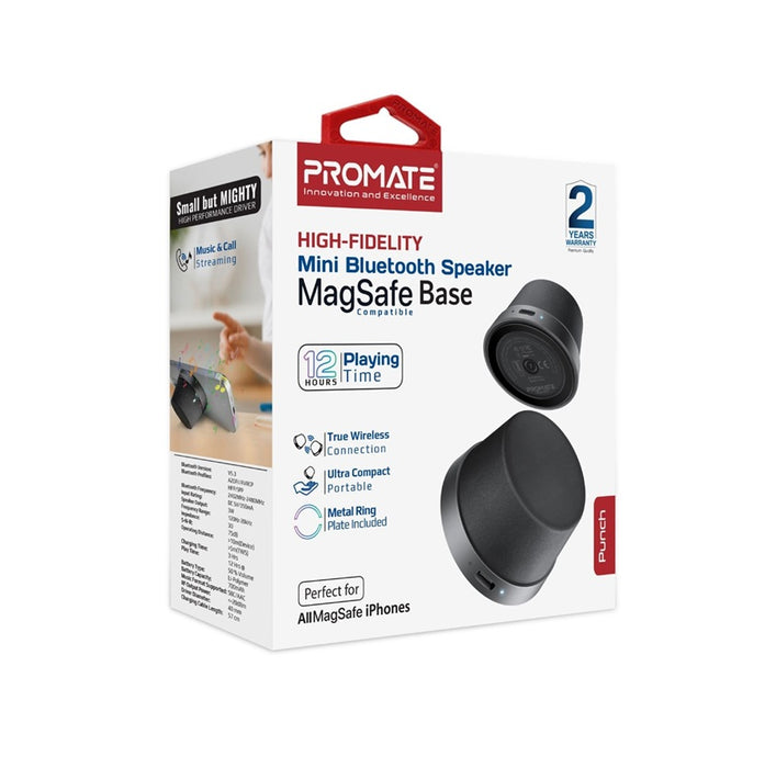 Promate Speaker 3W Mini Bluetooth Magsafe Base Black