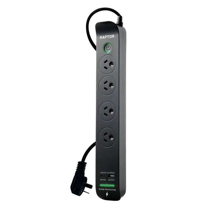 Jackson Raptor Power Board 4 Way Surge Protect USB-A USB-C