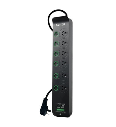 Jackson Raptor Power Board 6Way Surge & O/Load