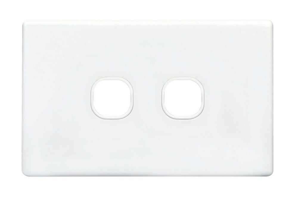 Switch Plate 2Gang Bright White