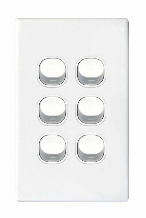 Slim Switch 6Way 16A Bright White