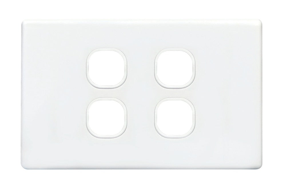 Switch Plate 4Gang Bright White