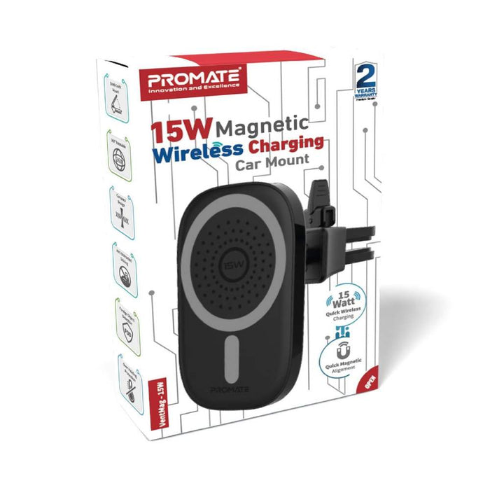 Promate Quick Car Phone Charge 15W Magnetic Wireless
