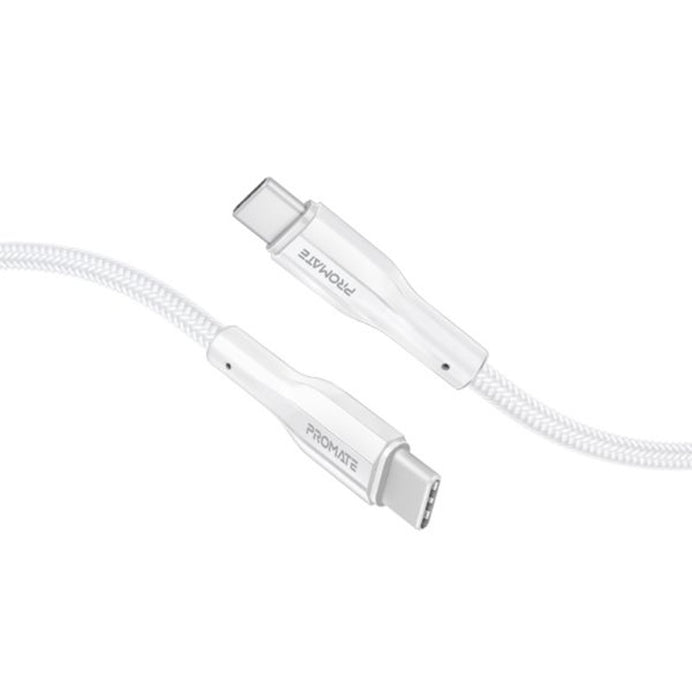 Promate USB-C to USB-C Data & Charge Cable Flex 2m White
