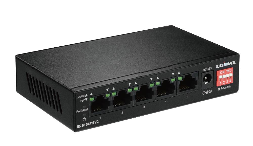 Edimax Ethernet Switch 5Port Fast 4x PoE+ Ports 71.5W