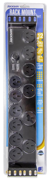 Jackson Power Rail Horizontal 12x 10A Outlet 2RU