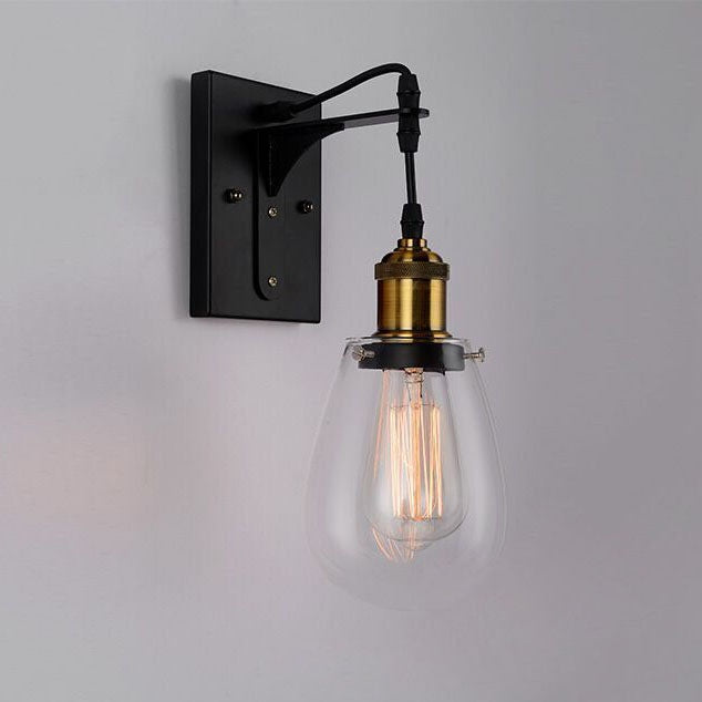 Wall Light Black and Antique Bronze with ES Holder