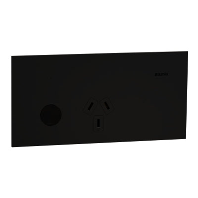 Solis-T Connected Switch Socket Sgl 10A Ebony Aluminium
