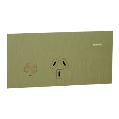 Solis-T Connected Switch Socket Sgl 10A Living Brass