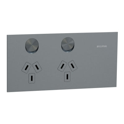 Solis-T Sw Socket 10A Dbl Horiz Platinum