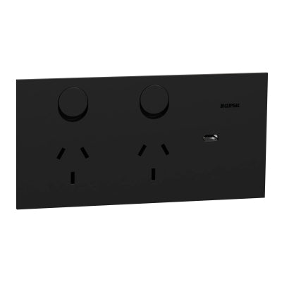 Solis Sw Socket Dbl 10A 1 x USB-C Matte Black