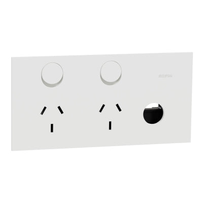 Solis Sw Socket 10A Dbl 1 x Extra Blank Matte White