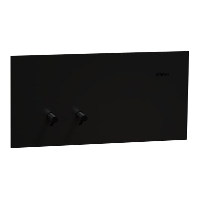 Solis-T Switch Double Horiz 10AX Ebony Aluminium