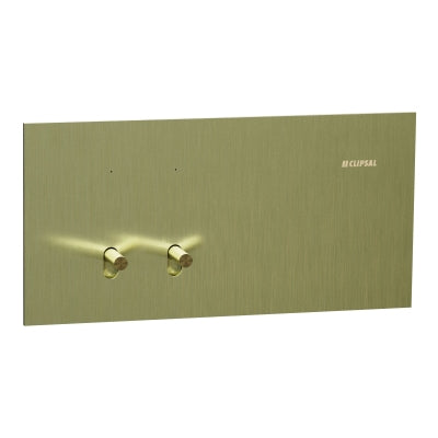 Solis-T Switch Double Horiz 10AX Living Brass