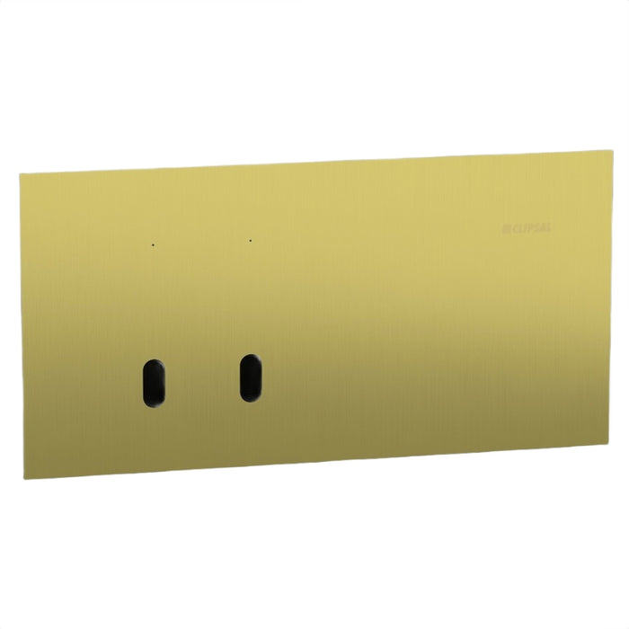 Solis-T Grid & Cover Horiz 2Gang Brushed Brass