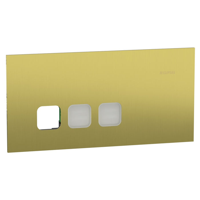 Solis-T Grid & Cover Horiz Triple Comms Plate Brushed Brass