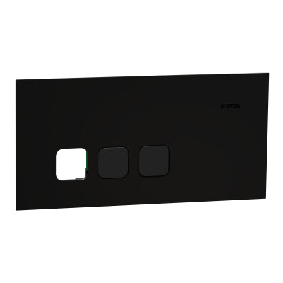 Solis-T Grid & Cover Horz Triple Comms Plate Ebony Aluminium
