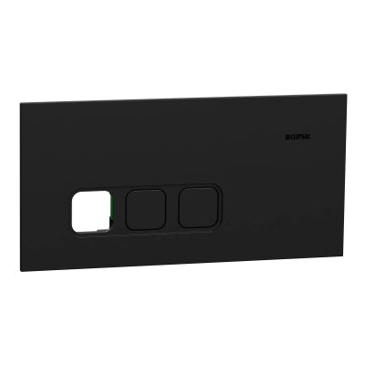Solis Grid & Cover Horiz Triple Comms Plate Matte Black