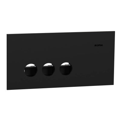 Solis Grid & Cover Horiz 3Gang Matte Black