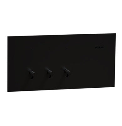 Solis-T Switch Triple Horiz 10AX Ebony Aluminium