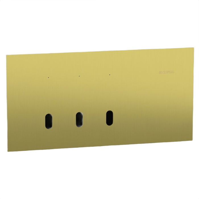 Solis-T Switch Grid & Cover Triple Horiz Brushed Brass