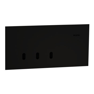Solis-T Switch Grid & Cover Triple Horiz Ebony Aluminium
