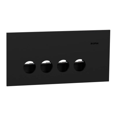 Solis Grid & Cover Horiz 4Gang Matte Black